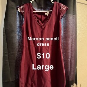 Elegant Maroon Lace Dress